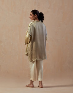 Ivory Ombre Satin shirt with pants (2pc)