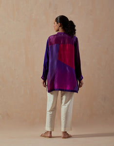 Deep Purple Ombre colour block shirt