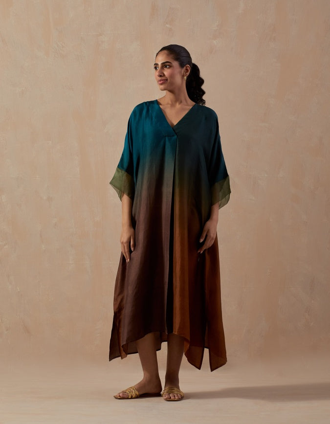 Teal Blue Ombre Kaftan